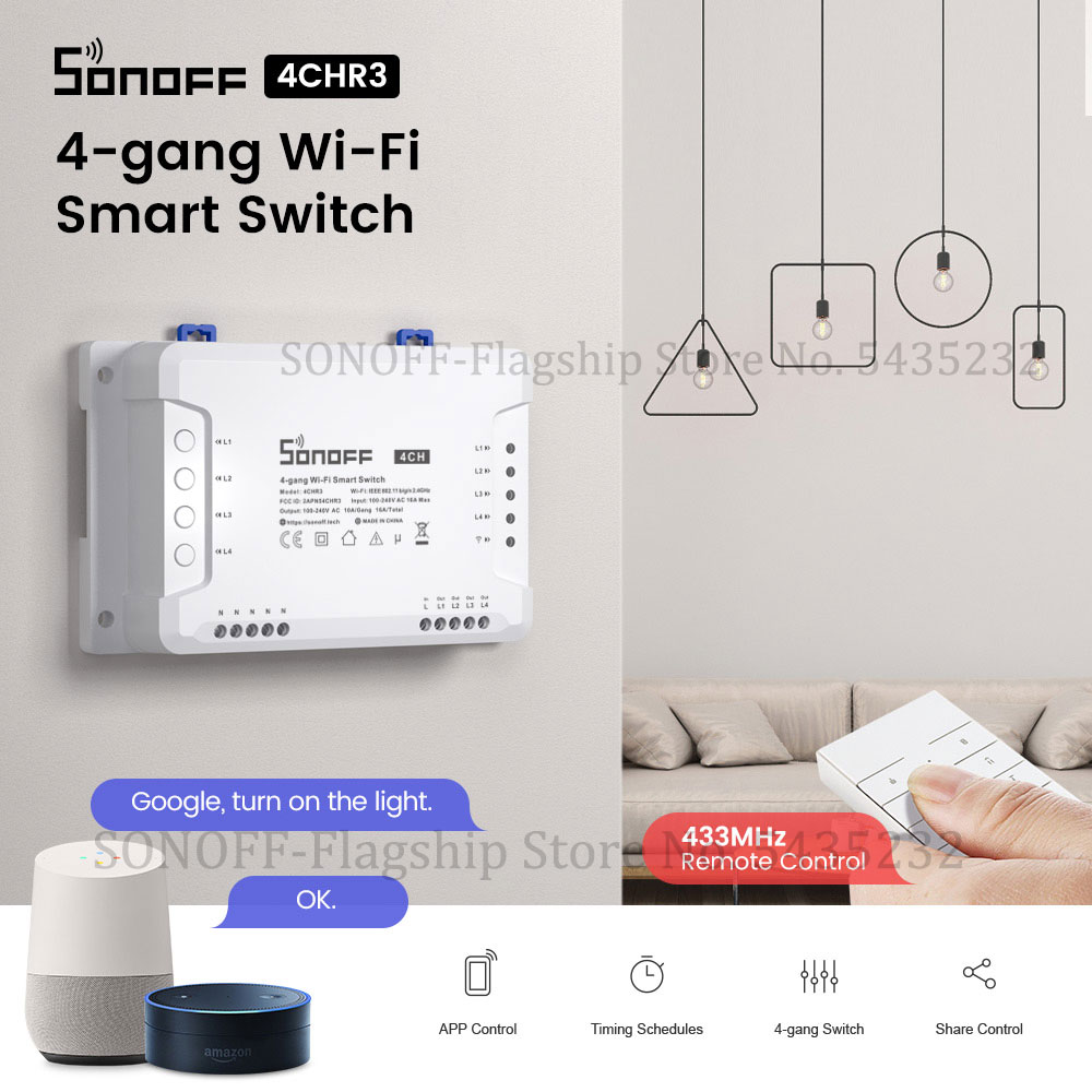 Relay Module 1 Channel - Itead SONOFF 4CH R3 Wifi modulo