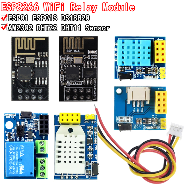 Dht11 - ESP8266 modulo relè WiFi 5V DS18B20