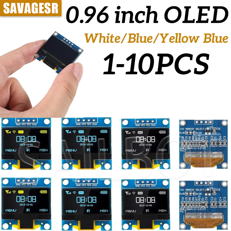 Oled Display 0.96 - 1-10PCS Modulo Display OLED da 0,96