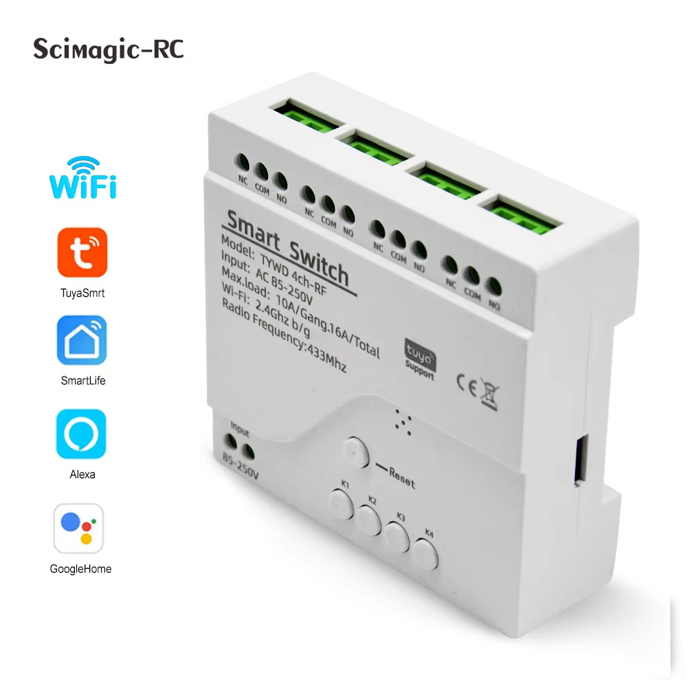 Relay Module 4 Channel - Smart Tuya Switch 4CH Modulo Relè