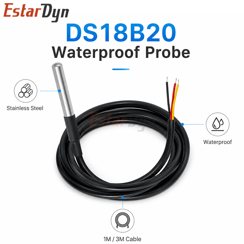 Ds18B20 - Sensore di Temperatura Digitale Impermeabile Estardyn