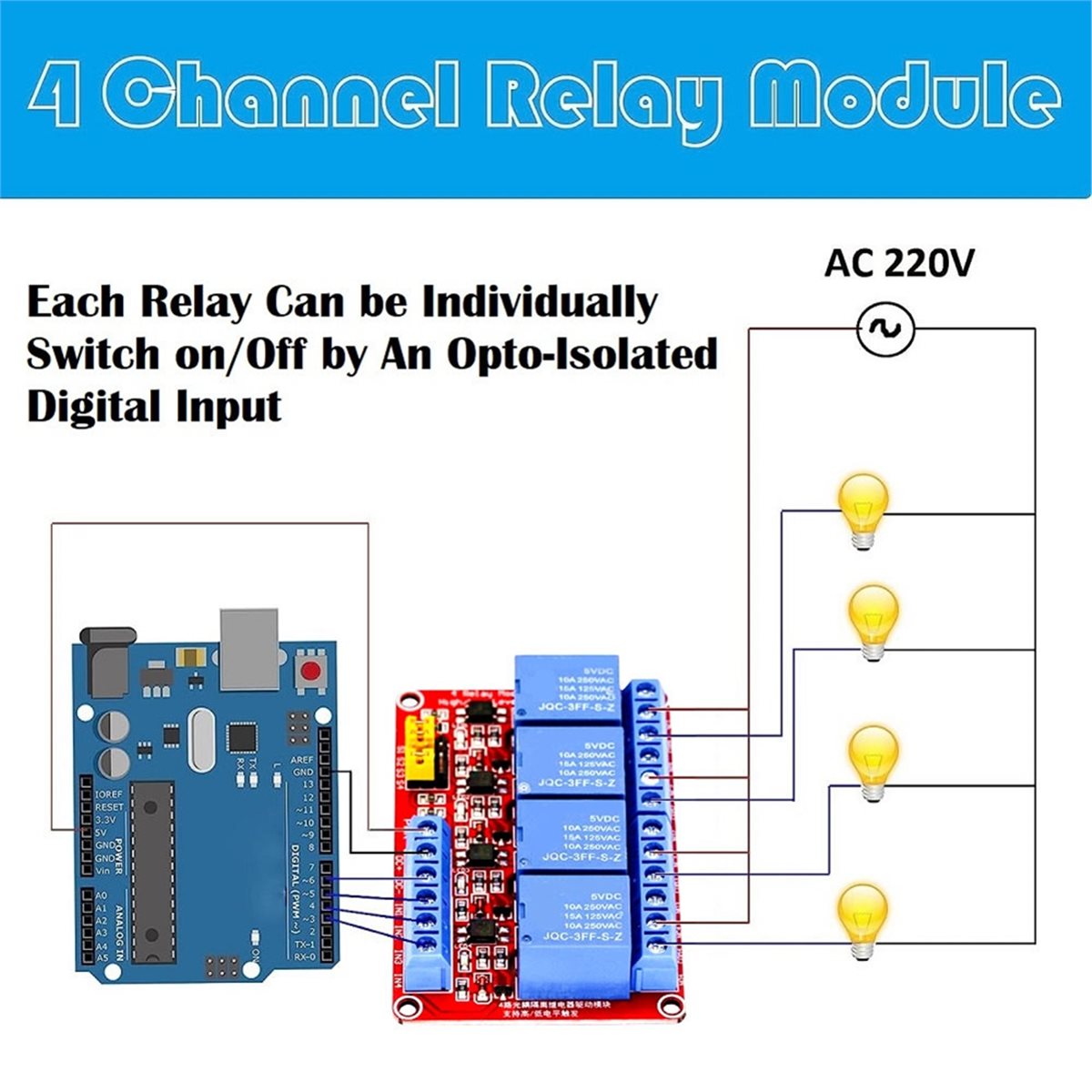 Modulo relè a 4 canali A49T 5V - Relay Module 4 Channel recensione e prezzo