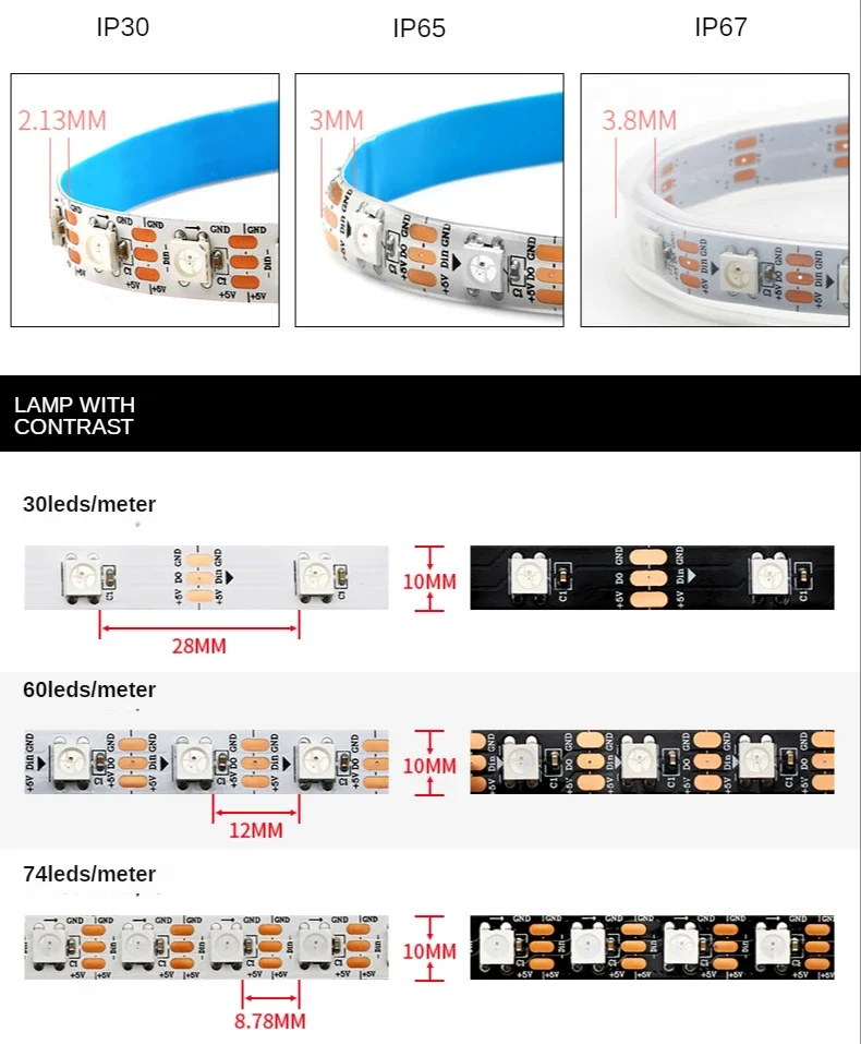 WS2812B Striscia LED intellige - Ws2812B Strip 5V recensione e prezzo