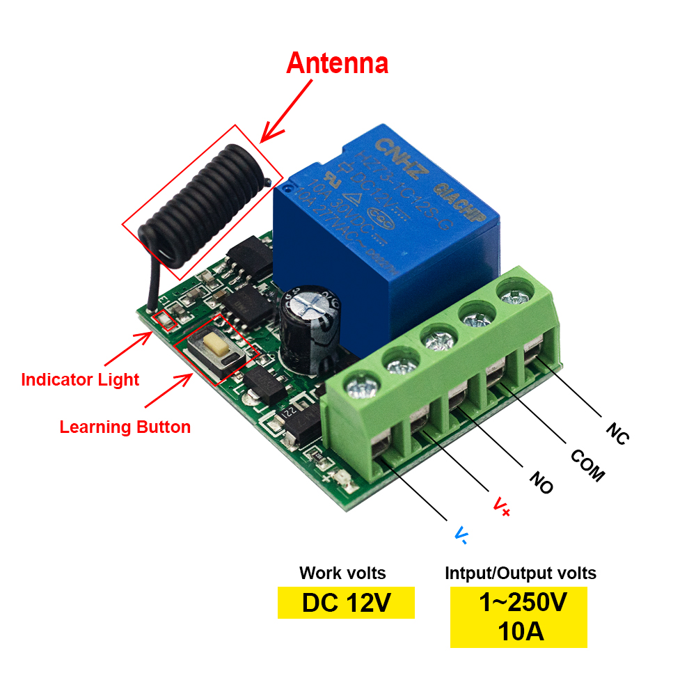 QIACHIP 433 MHz DC 12 V Interr - Relay Module 4 Channel recensione e prezzo