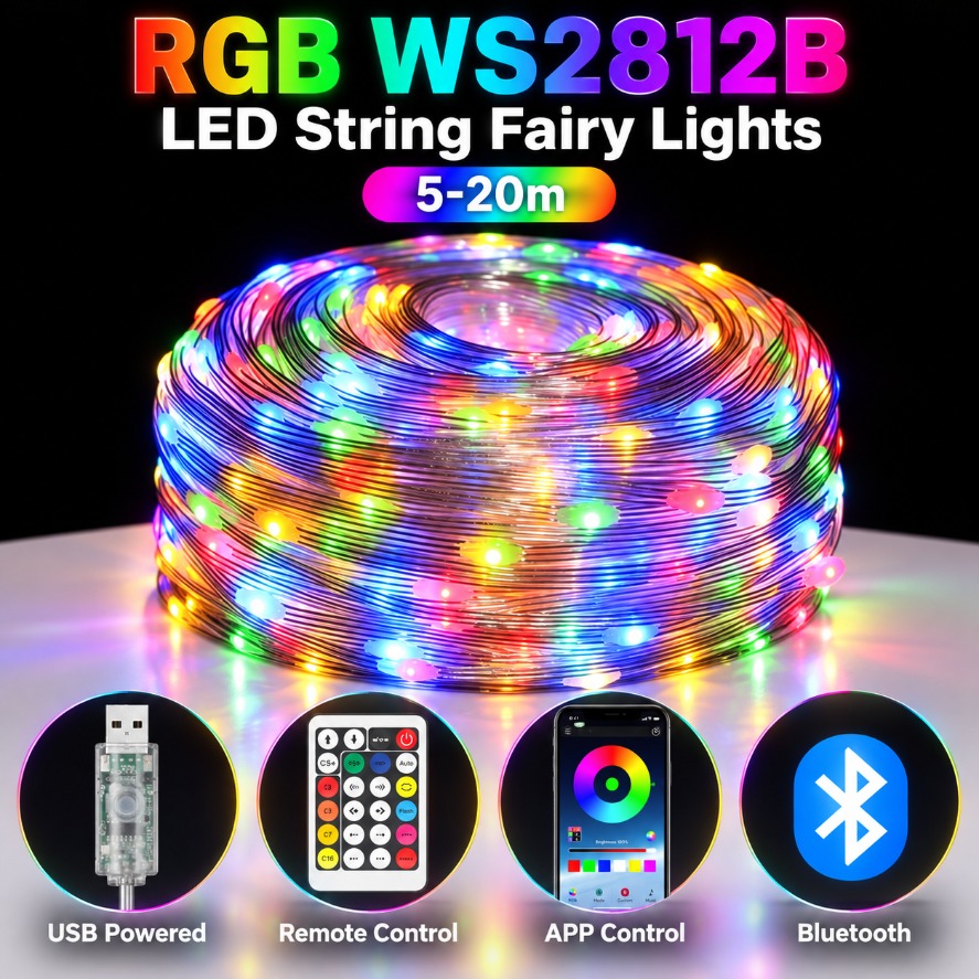 Luci a stringa LED RGB WS2812B - Ws2812B Strip 5V recensione e prezzo