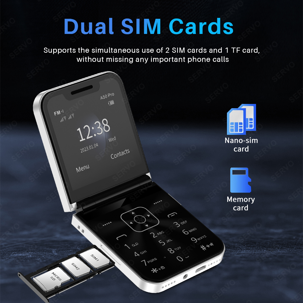 SERVO A50 PRO Flip Telefono ce - Tft Display 2.4 recensione e prezzo